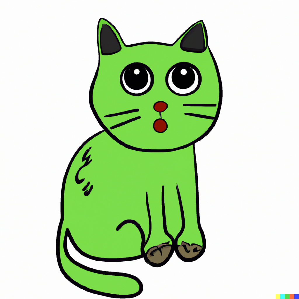 A green cat